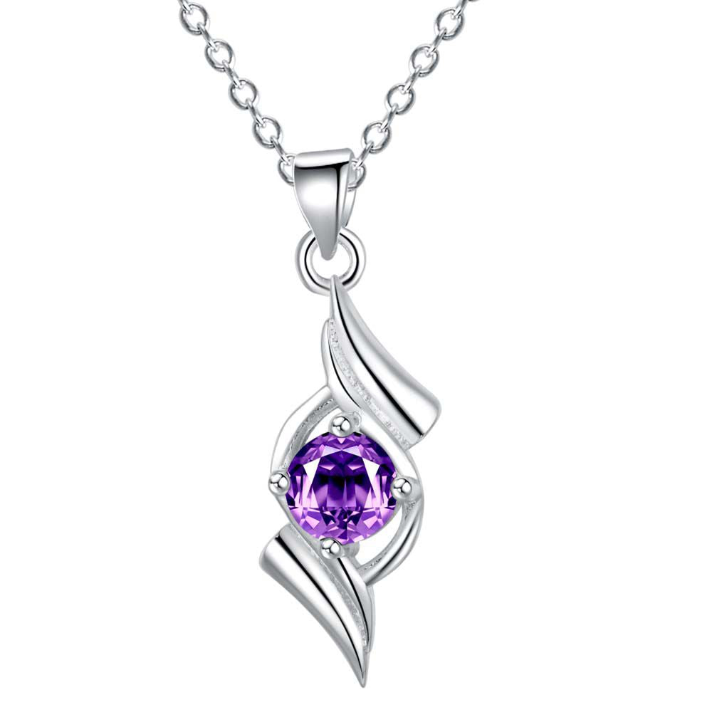 Purple Blue Silver Necklace