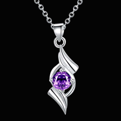 Purple Blue Silver Necklace