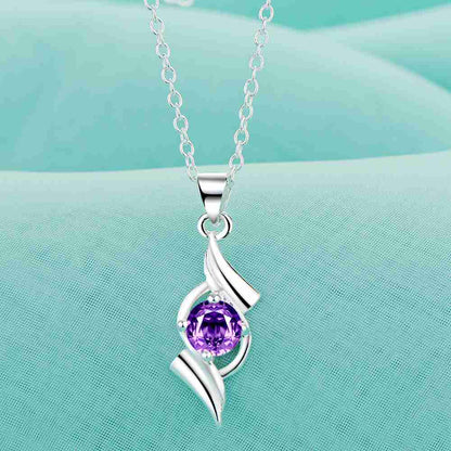 Purple Blue Silver Necklace