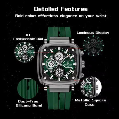 Reward Green VIP Square Sport Chronograph for Men