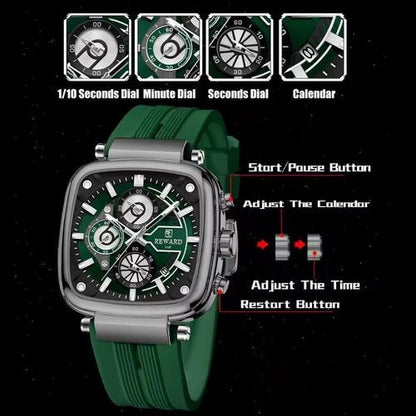 Reward Green VIP Square Sport Chronograph for Men
